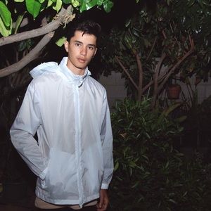 American Apparel white windbreaker